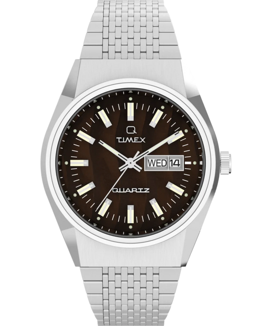 Timex : Q Timex Falcon Eye marron 38 mm, vue de face