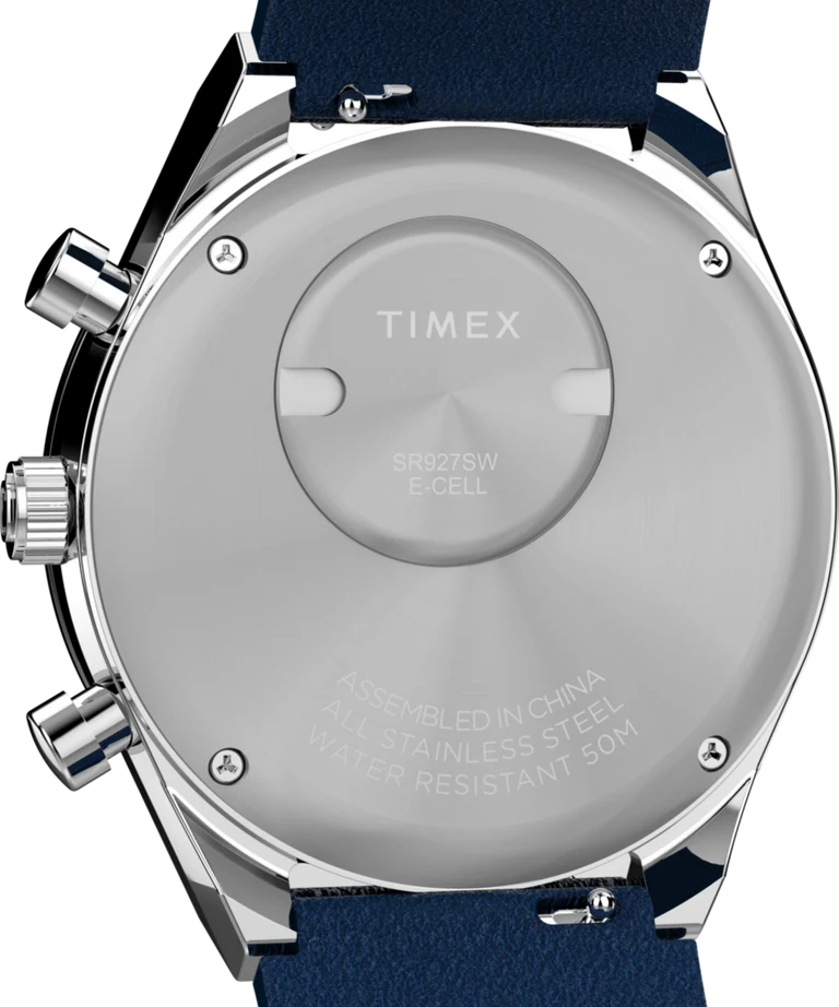 Timex : Q Timex chronographe bleu 40 mm, vue de présentation