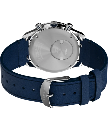 Timex : Q Timex chronographe bleu 40 mm, vue de présentation