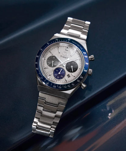 Timex Watch: Q Timex Chronograph 40mm White TW2Y36200