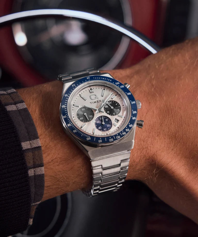 Timex Watch: Q Timex Chronograph 40mm White TW2Y36200