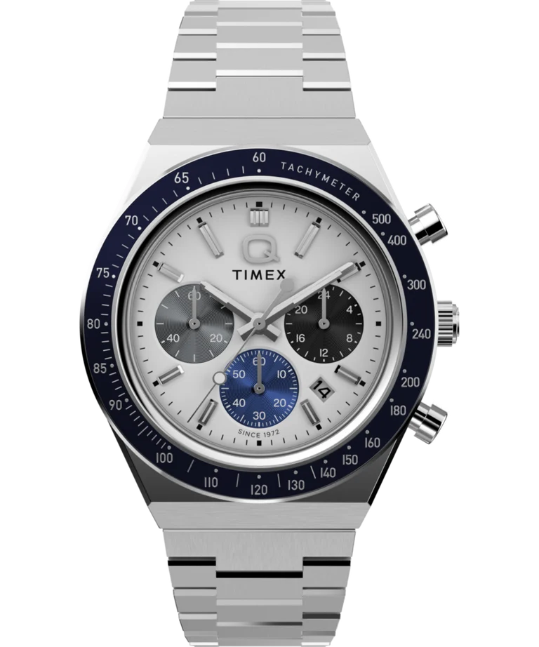 Timex Watch: Q Timex Chronograph 40mm White TW2Y36200