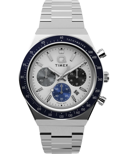 Timex Watch: Q Timex Chronograph 40mm White TW2Y36200
