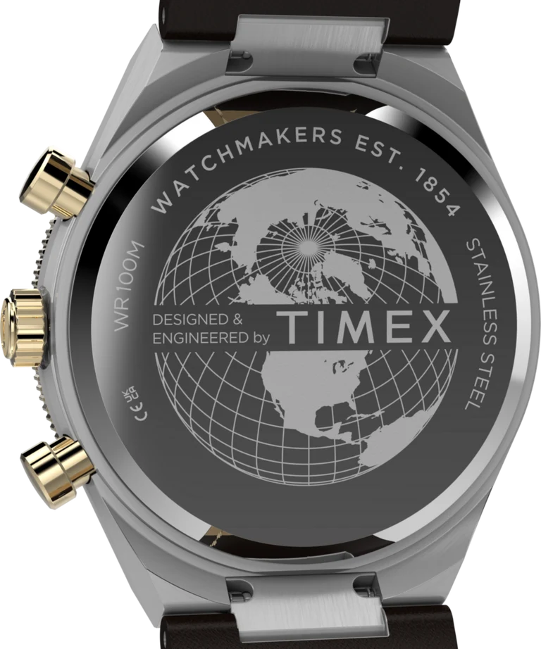 Timex : Q Timex Continental chronographe noir 40 mm, vue de présentation