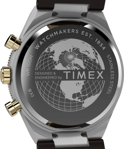 Timex : Q Timex Continental chronographe noir 40 mm, vue de présentation