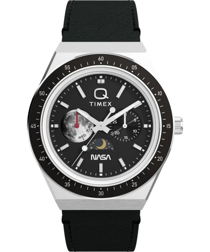 Timex : Q Timex NASA noir 40 mm, vue de face