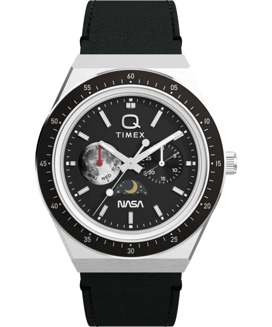 Timex : Q Timex NASA noir 40 mm, vue de face