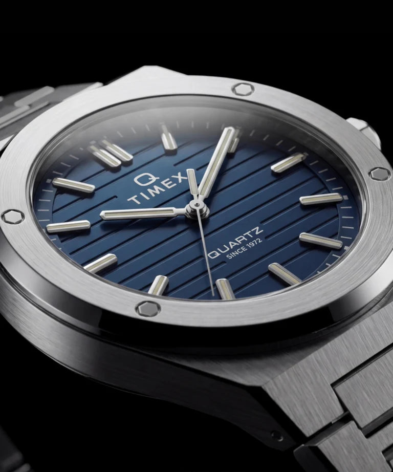 Timex : Q Timex Marbella bleu 40,5 mm, vue de présentation