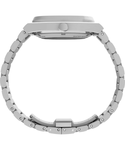 Timex : E Line automatique argenté 38 mm, vue de profil