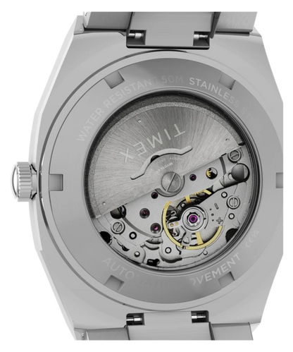 Timex : E Line automatique argenté 38 mm, vue de présentation