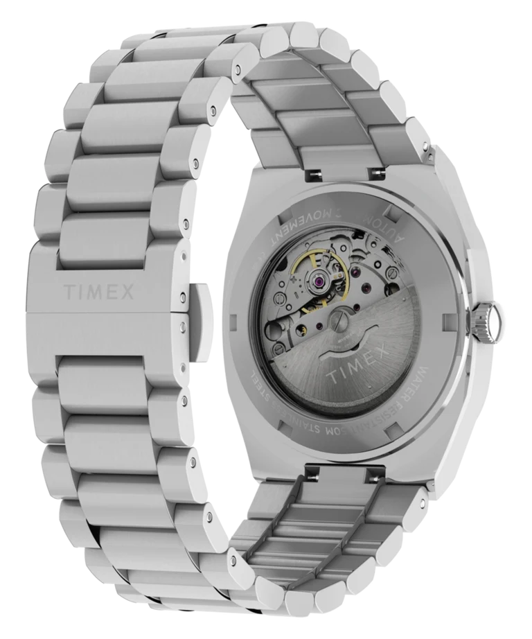 Timex : E Line automatique argenté 38 mm, vue de présentation