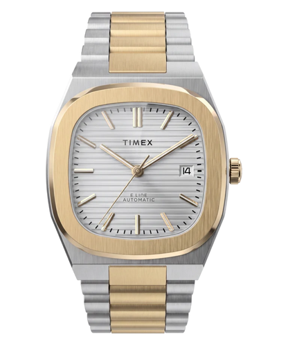 Timex : E Line automatique argenté 38 mm, vue de face