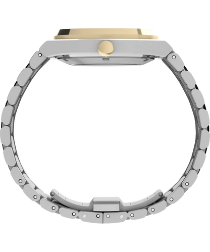 Timex : E Line automatique argenté 38 mm, vue de profil