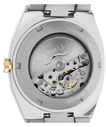 Timex : E Line automatique argenté 38 mm, vue de présentation