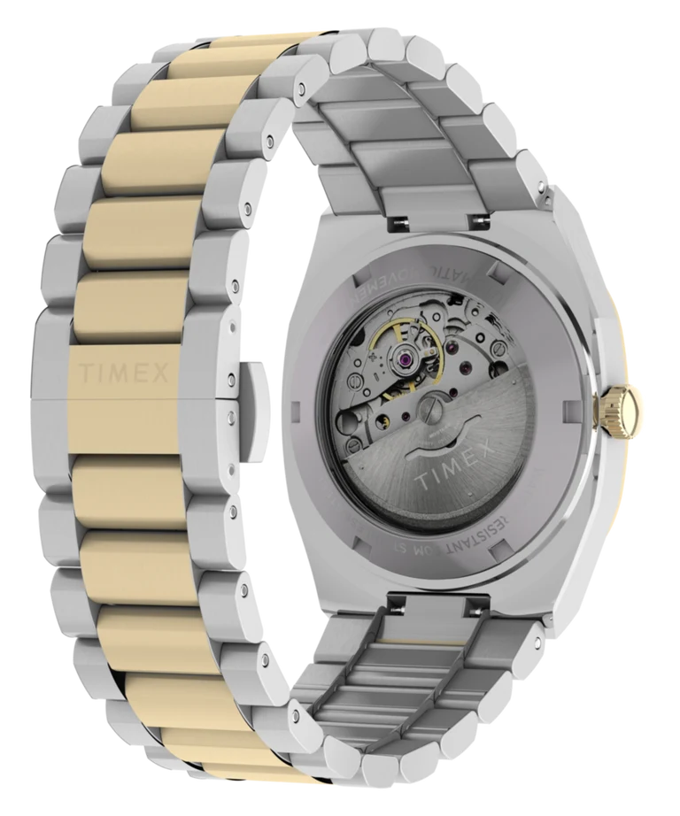 Timex : E Line automatique argenté 38 mm, vue de présentation