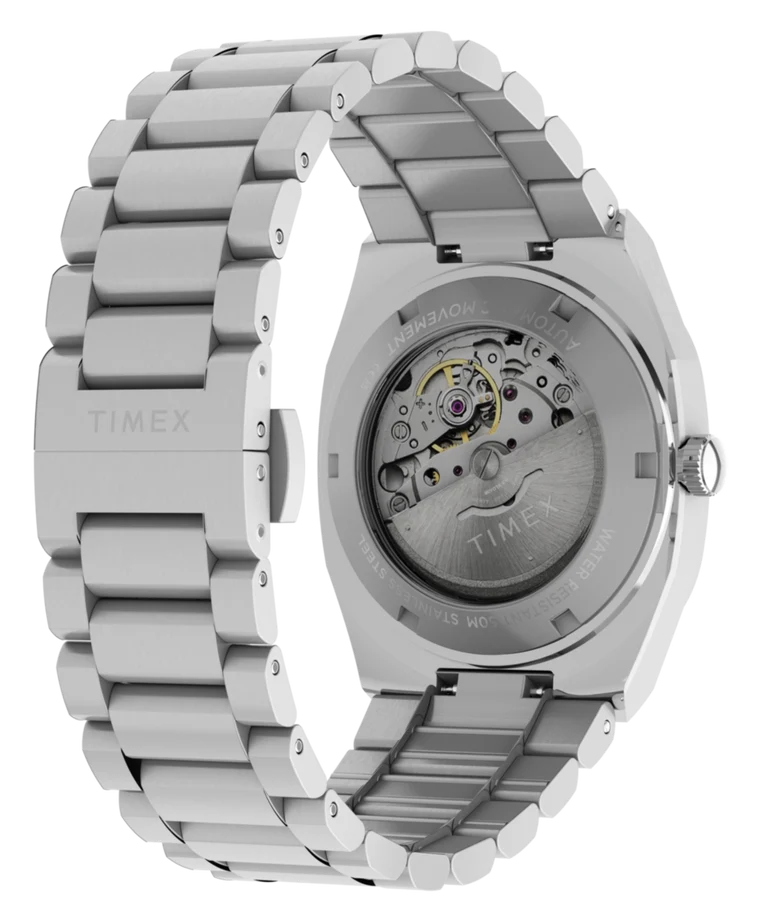 Timex : E Line automatique bleu 38 mm, vue de présentation