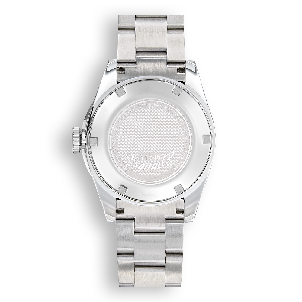 Squale 1545 grise — bracelet acier — vue de dos