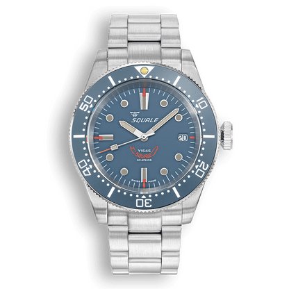 Squale 1545 grise — bracelet acier — vue de face