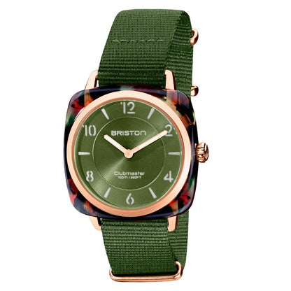 RELOJ BRISTON: CLUBMASTER CHIC ACETATO – VERDE OLIVA