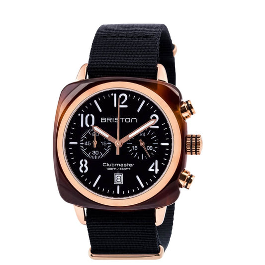 BRISTON : CLUBMASTER CLASSIC ACÉTATE GOLD ROSE – NOIR