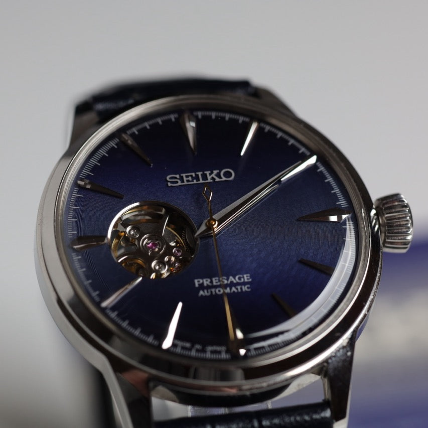 SEIKO WATCH: PRESAGE COCKTAIL OPEN HEART BLUE SSA405J1