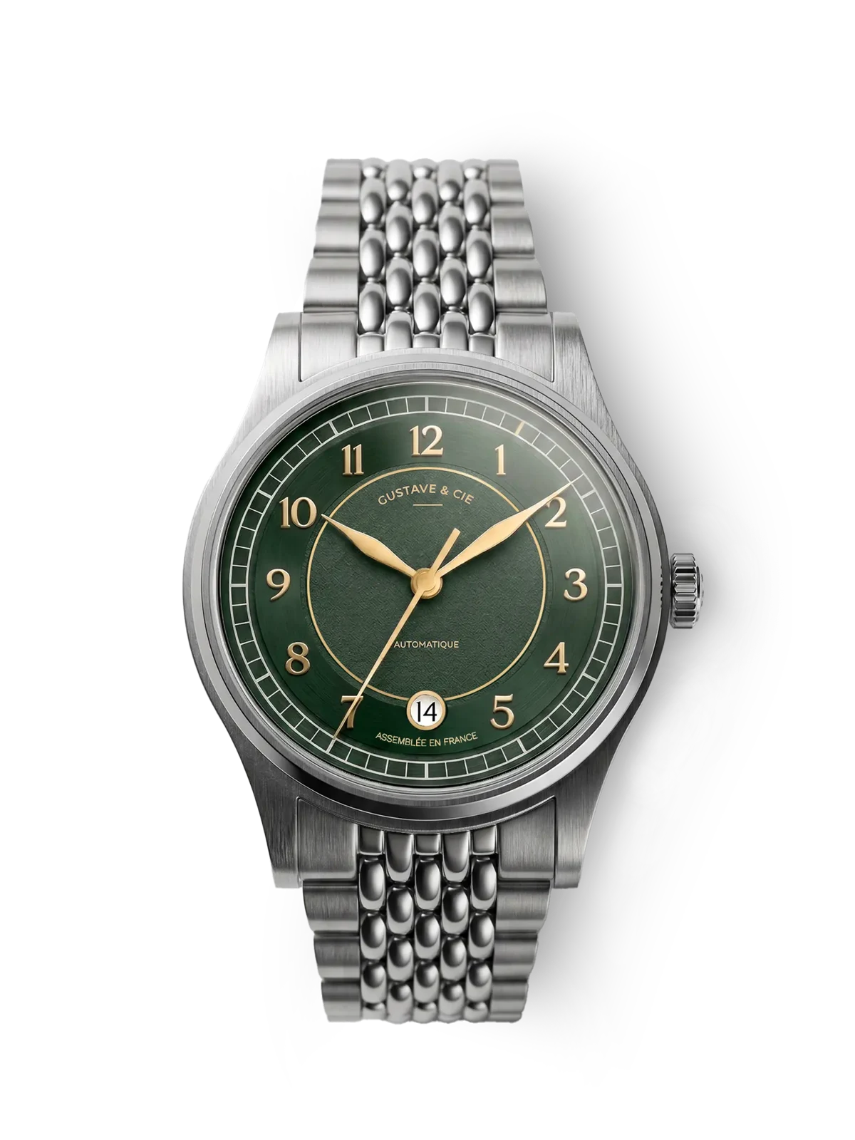 Gustave & Cie Charles Argent Et Vert — Grain de Riz