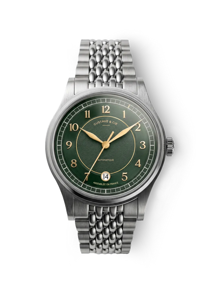 Gustave & Cie Charles Argent Et Vert — Grain de Riz
