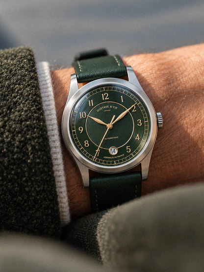 Gustave & Cie Charles Argent Et Vert — vue portée