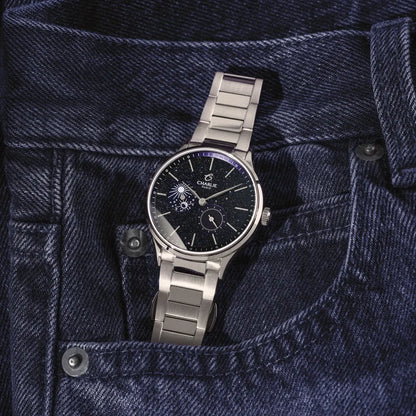 Charlie Paris Initial Jour/Nuit aventurine 36 mm : présentation sur tissu