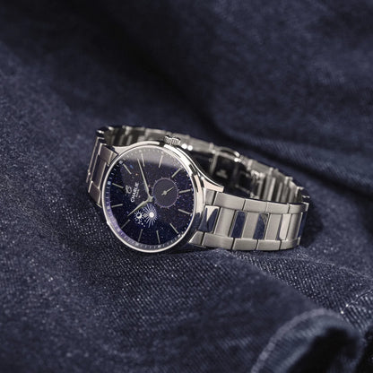 Charlie Paris Initial Jour/Nuit aventurine 40 mm : vue de trois quarts sur acier