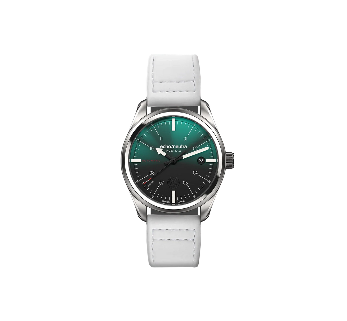 Montre Echo/Neutra : Averau 39 3H Vert Dégradé — bracelet végan blanc