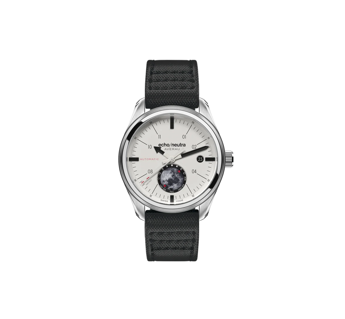 Montre Echo/Neutra : Averau 39 Phase Lunaire (Big Moon) Blanc — bracelet Cordura