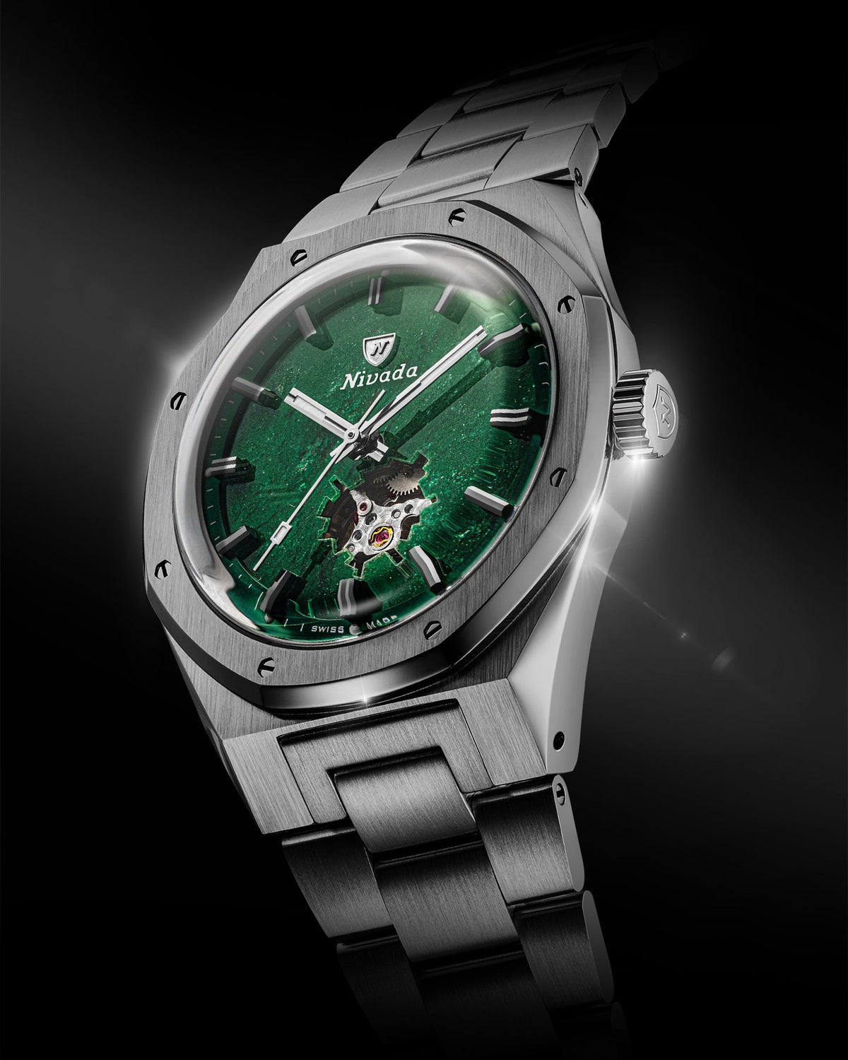 Nivada F77 Aventurine verte vue de trois quarts