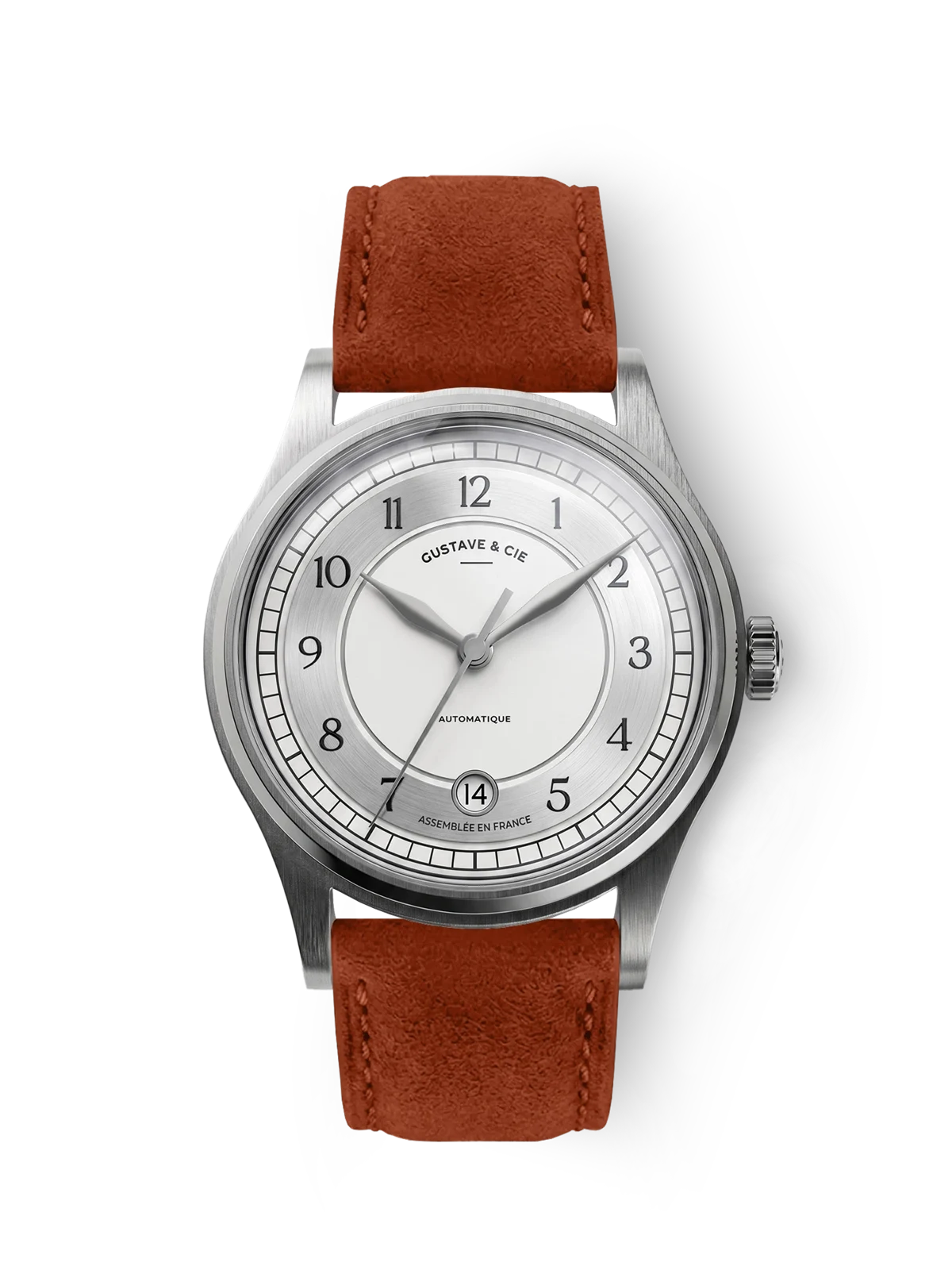 Gustave & Cie Charles blanc — Cuir Nubuck Terracotta