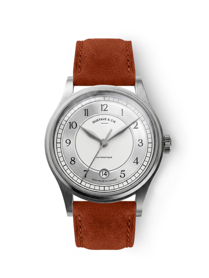 Gustave & Cie Charles blanc — Cuir Nubuck Terracotta