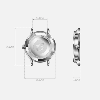 MONTRE CHARLIE PARIS : SULLY QUARTZ PHASE DE LUNE ACIER