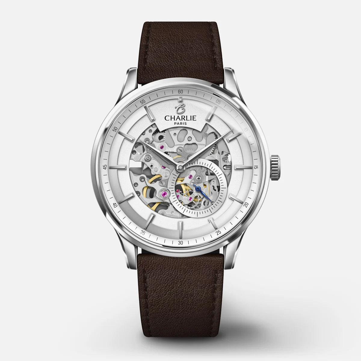 CHARLIE PARIS : INITIAL - AUTOMATIQUE SQUELETTE - BLANC