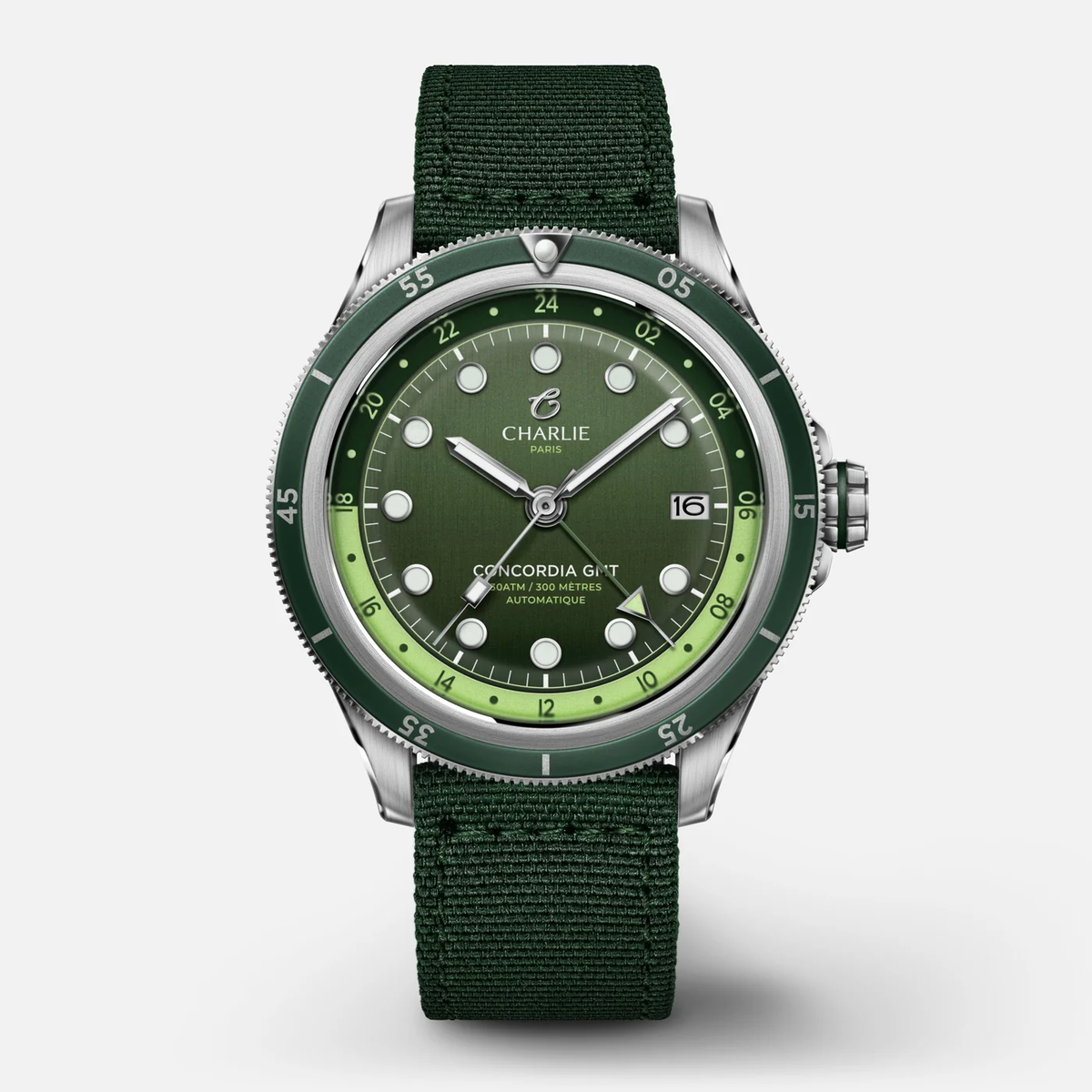 Montre Charlie Paris : Concordia GMT Automatique Vert
