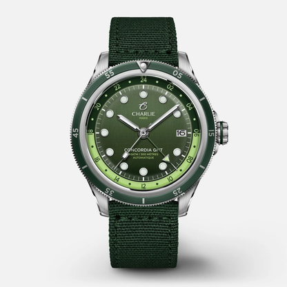 Montre Charlie Paris : Concordia GMT Automatique Vert