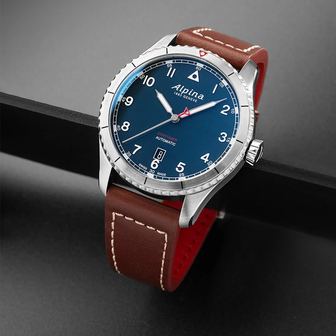MONTRE ALPINA : STARTIMER PILOT AUTOMATIQUE BLEU AL-525NW4S26