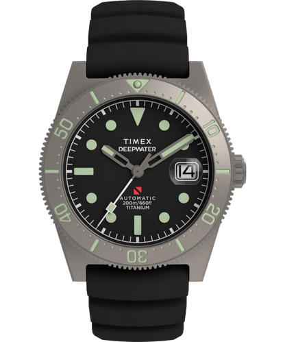Timex : Deepwater Reef 200 Titanium automatique noir 41 mm, vue de face