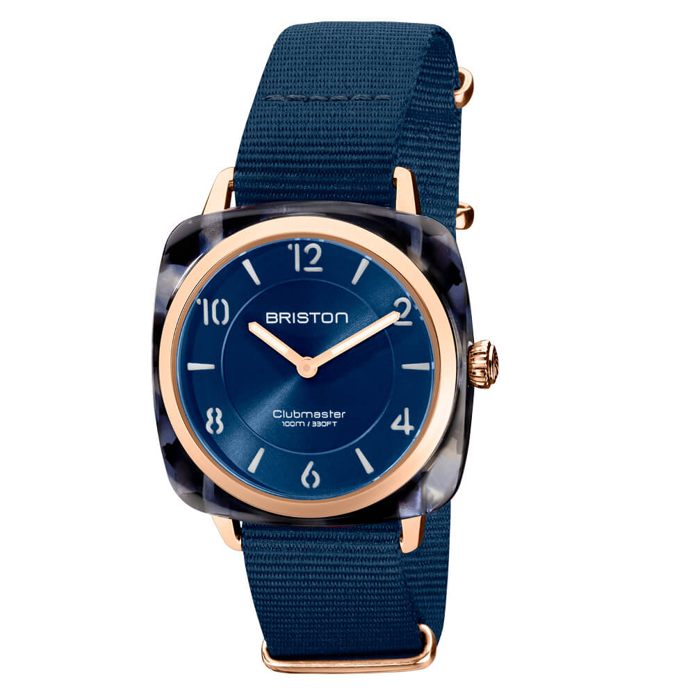 MONTRE BRISTON : CLUBMASTER CHIC BLEU NUIT & OR 21536.PRA.UB.33.NMB