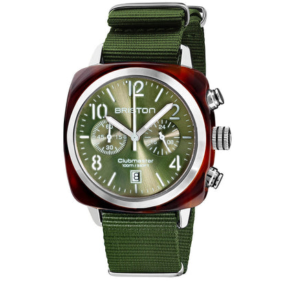 MONTRE BRISTON : CLUBMASTER CLASSIC CHRONOGRAPHE VERT 19140.SA.T.26.NOL