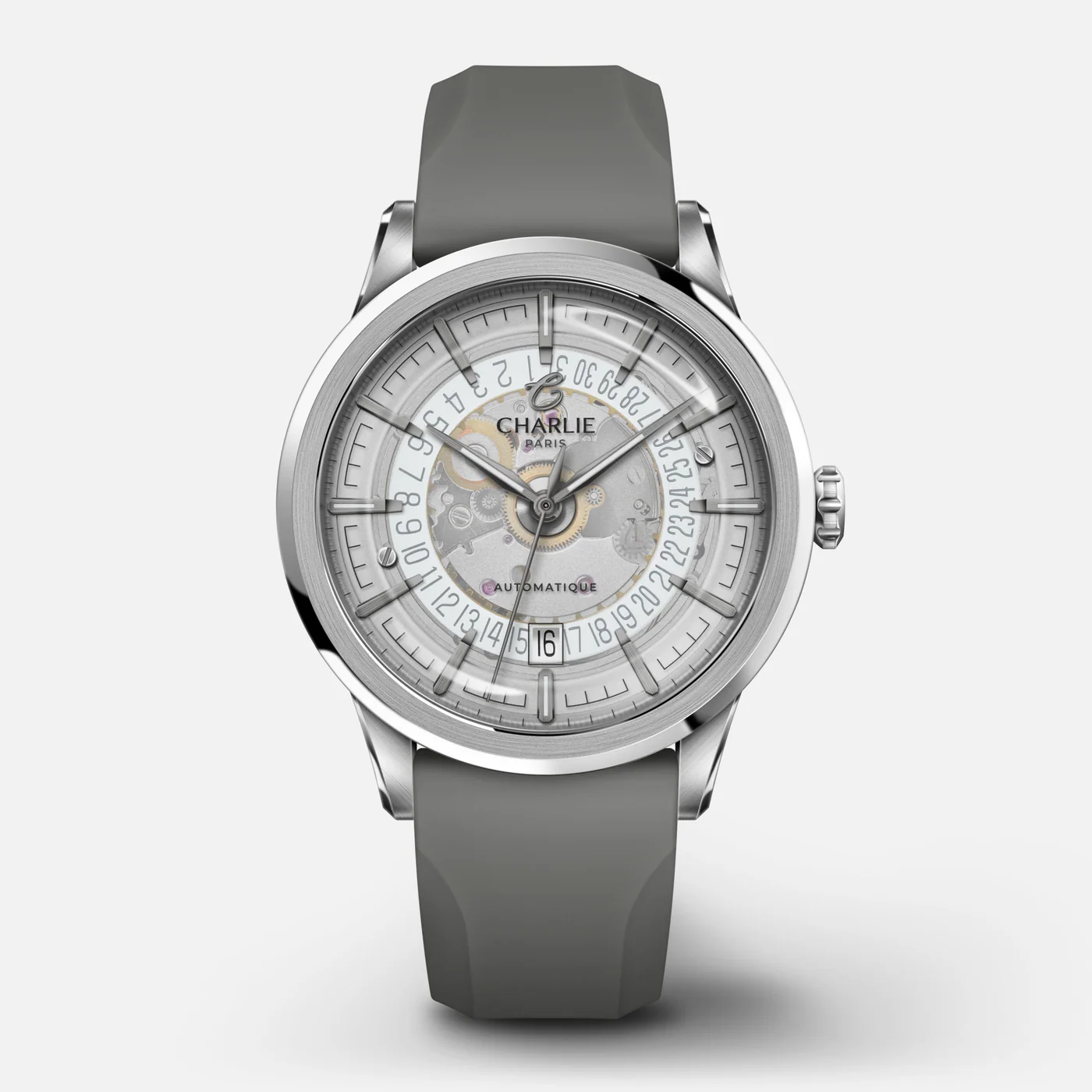 MONTRE CHARLIE PARIS : ALLIANCE AUTOMATIQUE SAPHIR BLANC
