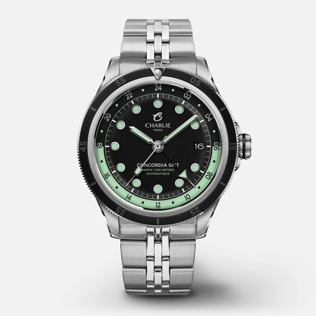 Montre Charlie Paris : Concordia GMT Automatique Noir