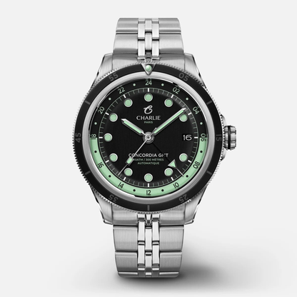 Montre Charlie Paris : Concordia GMT Automatique Noir