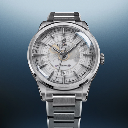 MONTRE CHARLIE PARIS : ALLIANCE AUTOMATIQUE SAPHIR BLANC