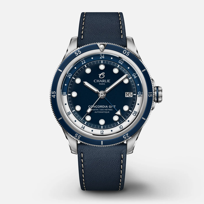 Montre Charlie Paris : Concordia GMT Automatique Bleu Antarctique