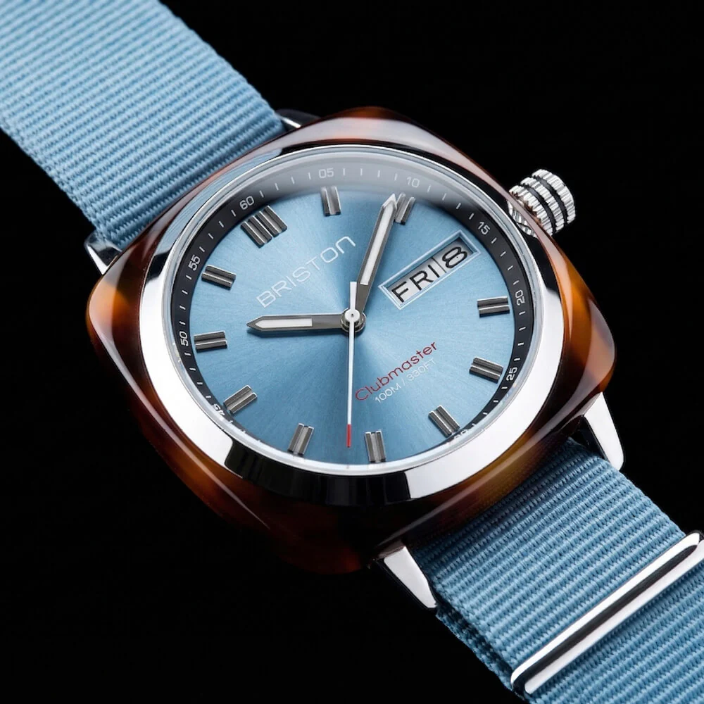 MONTRE BRISTON : CLUBMASTER SPORT HMS BLEU GLACIER 23342.SA.TS.25.NIB