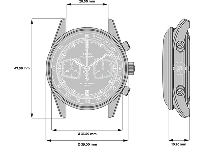 MONTRE YEMA : RALLYGRAF MECAQUARTZ ALPINE BLEU